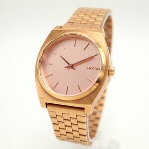 Nixon Time Teller Rose Gold Tone Stainless Steel Watch 38mm with New Battery